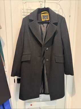 Women’s Black Wool Blend Overcoat